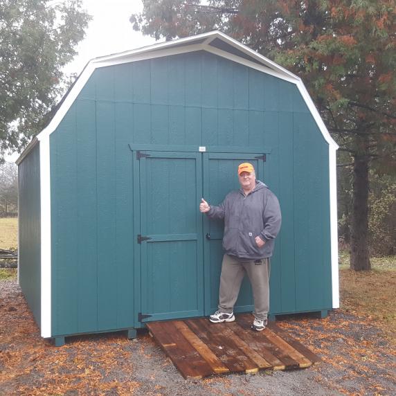 highwall gambrel barn style roof storage shed green ontario