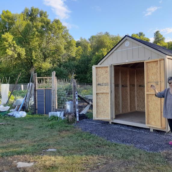 Wooden storage garden shed