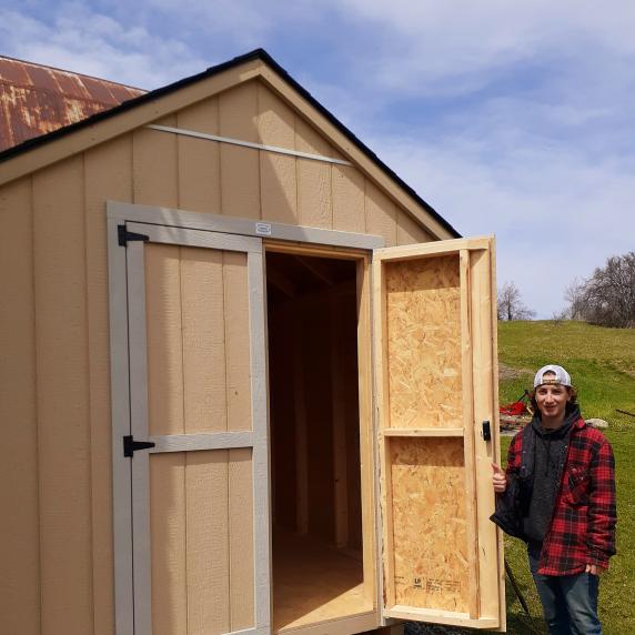 Wooden storage shed on the farm