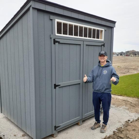 Lean-to style shed grey