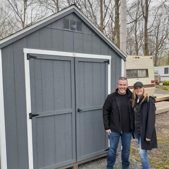Painted Garden Storage Shed with Double Doors and window