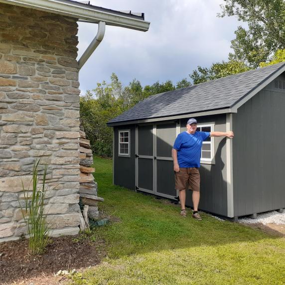 10x16 Mini Garage Cape Cod roof style